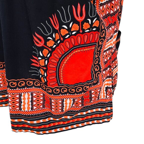 Raan Pah Muang Dashiki Top 3XL Black Red Cotton Festival Boho Summer Vacation - Picture 11 of 13